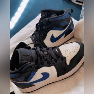 Blue white Nike ones